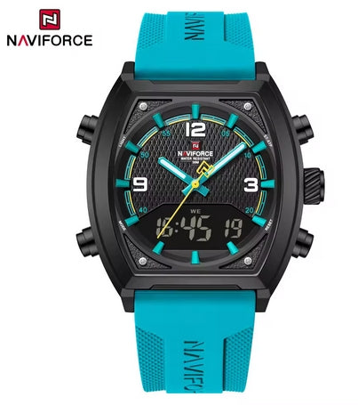 NAVIFORCE 9242 Sport Digital Watches Manufacturers Square LED Display Reloj with Silicone Band