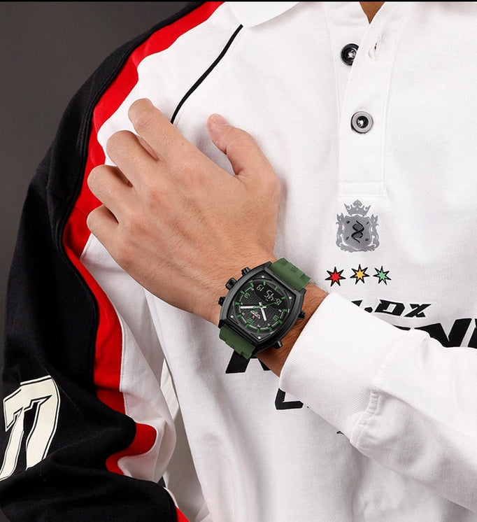 NAVIFORCE 9242 Sport Digital Watches Manufacturers Square LED Display Reloj with Silicone Band