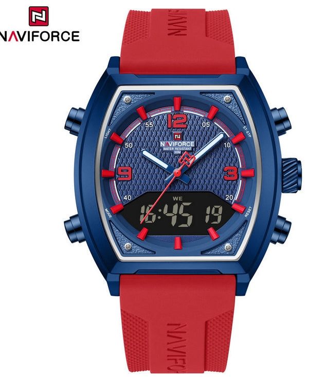 NAVIFORCE 9242 Sport Digital Watches Manufacturers Square LED Display Reloj with Silicone Band（副本）